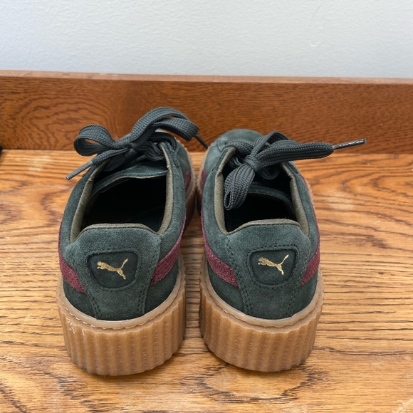 Fenty PUMA Women's Rare Olive and Burgundy Sneakers - Picture 5 of 10